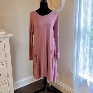 Dusty Rose Pocket Dress | Large